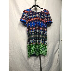 J. Crew Geometric Print Short Sleeve Shift Dress Size 2